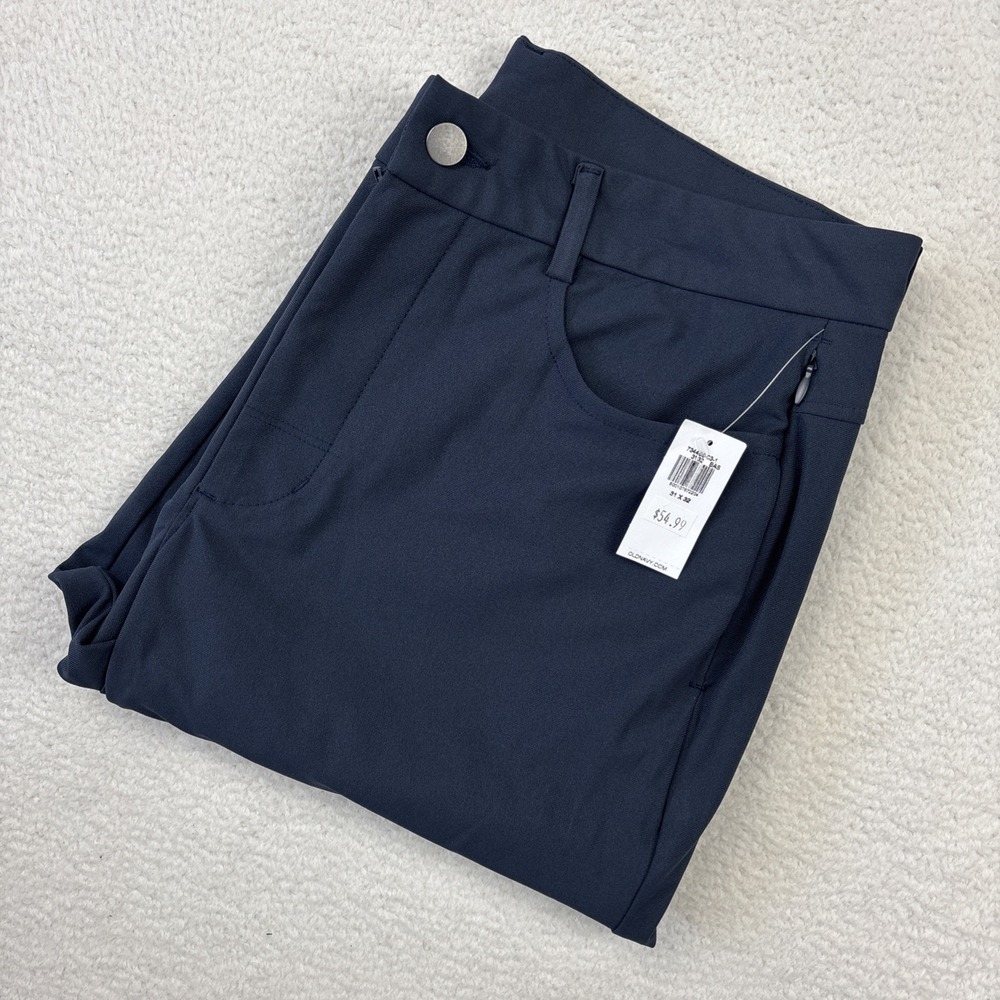 NEW OLD NAVY 'Tech Hybrid' Slim Pants Mens 31/32 Navy Blue Stretch Chinos NWT